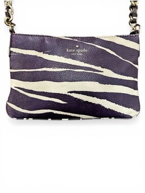 Kate Spade Purple Plum Cream Zebra Crossbody Bag